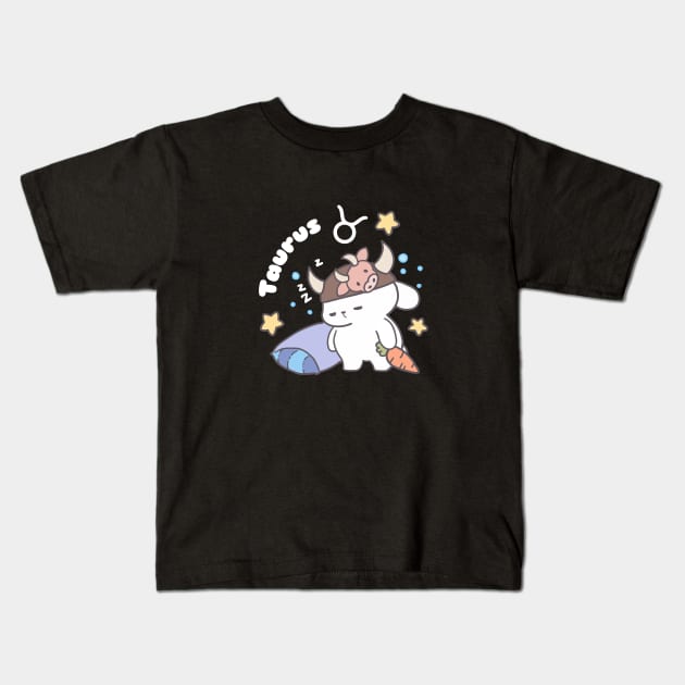 Taurus Loppi Tokki Bunny Zodiac Series Kids T-Shirt by LoppiTokki